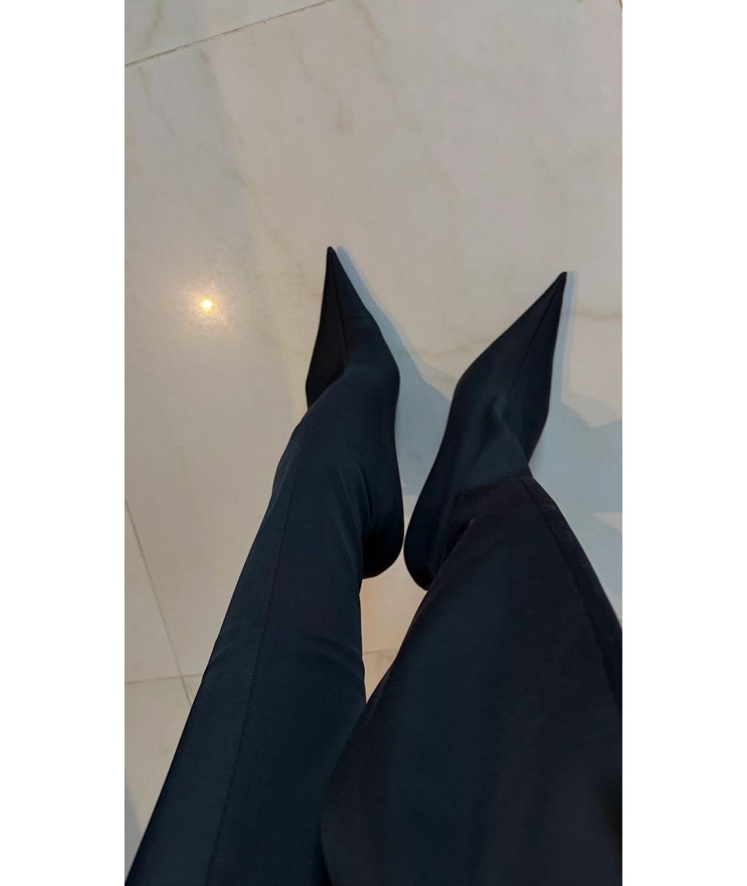 BALENCIAGA Черные текстильные ботфорты, фото 3