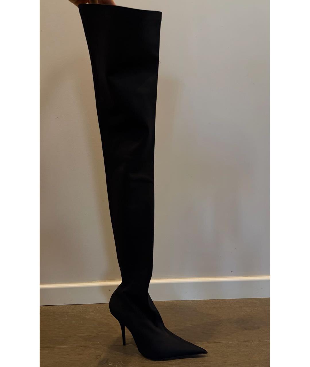 BALENCIAGA Черные текстильные ботфорты, фото 9