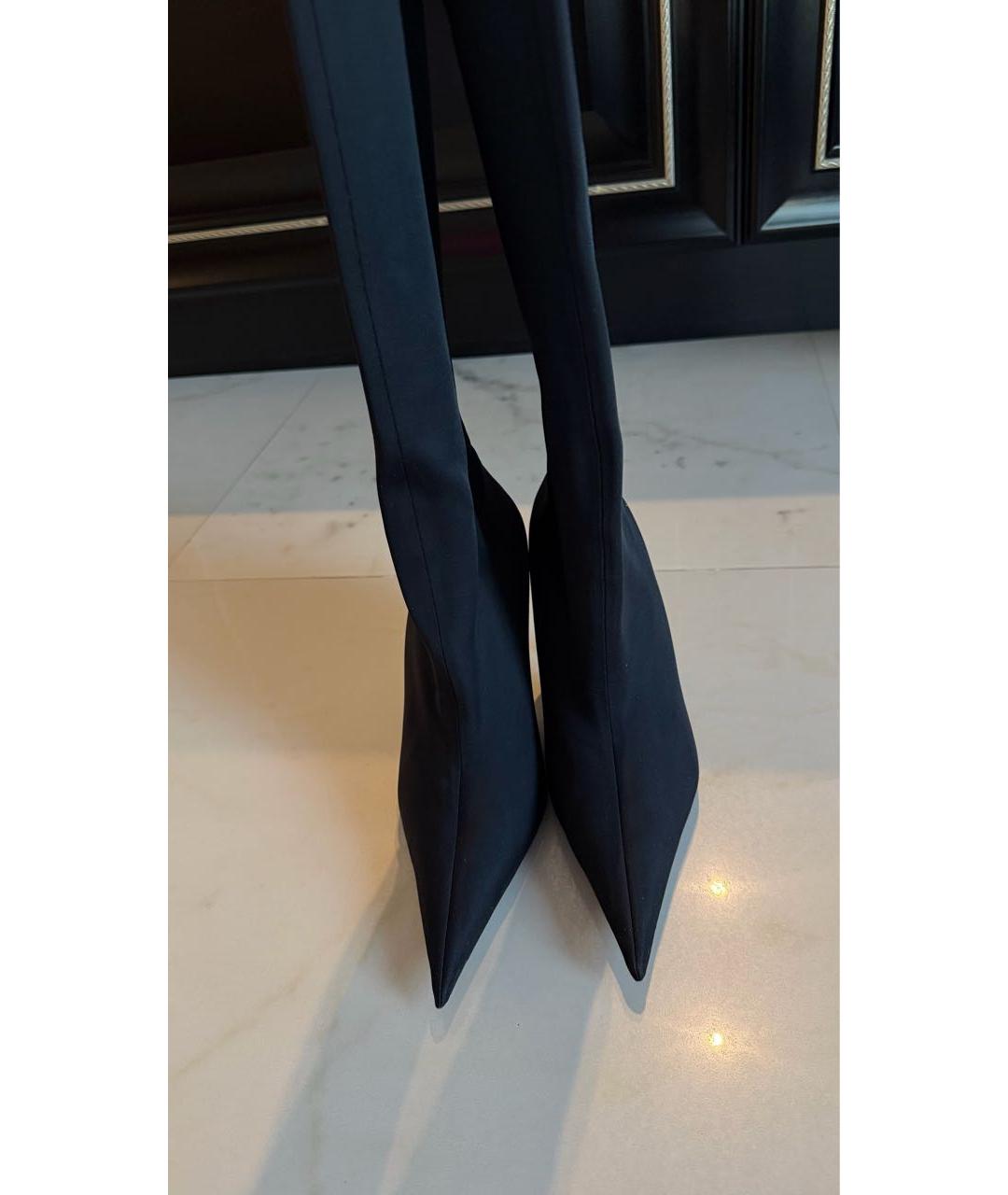 BALENCIAGA Черные текстильные ботфорты, фото 2