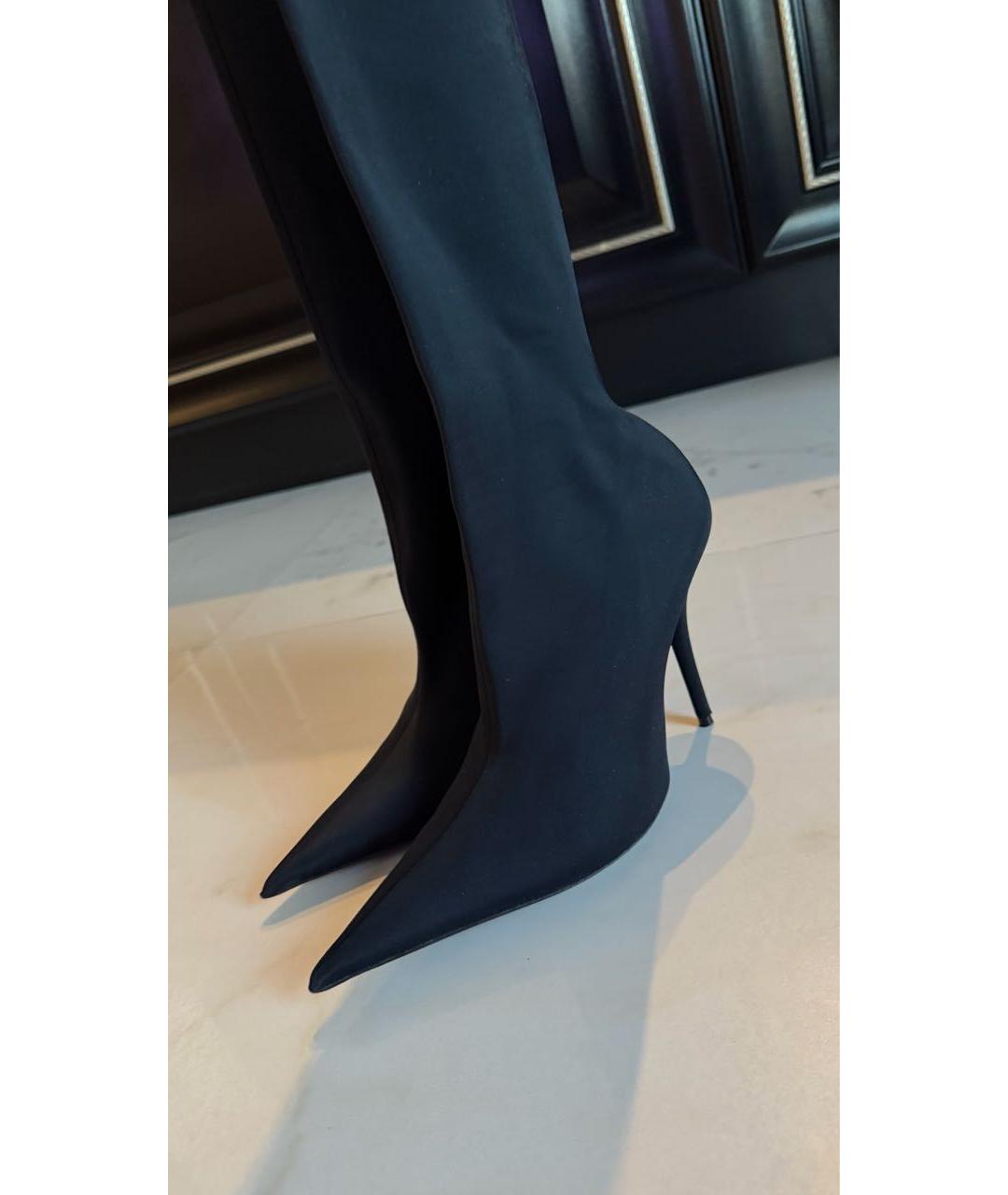 BALENCIAGA Черные текстильные ботфорты, фото 8