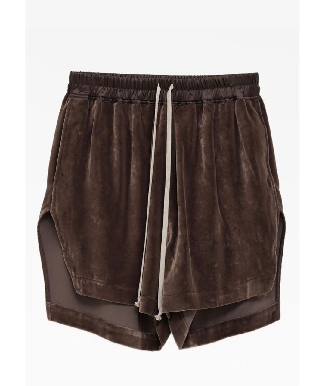 RICK OWENS Коричневые вискозные шорты, фото 8