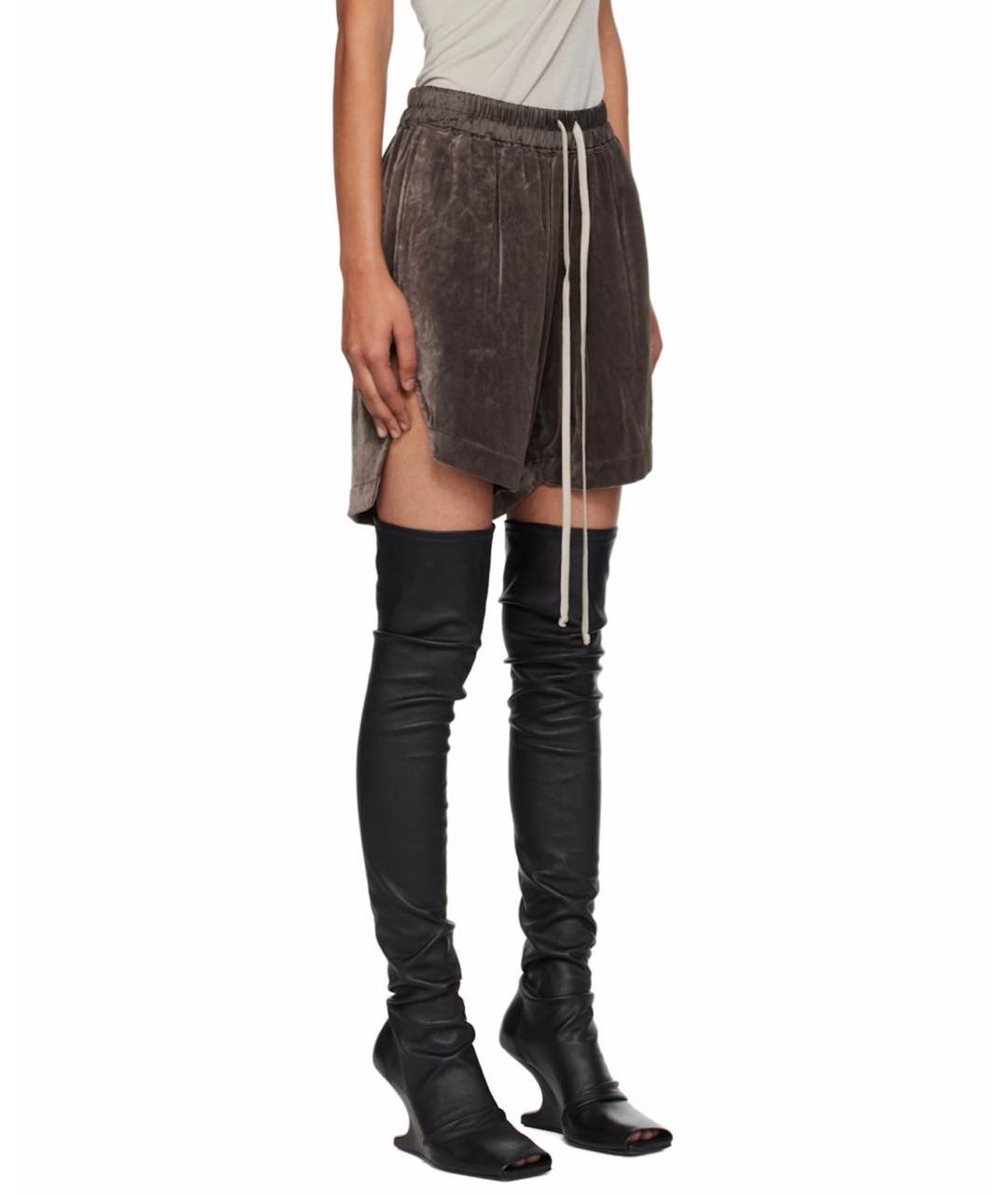 RICK OWENS Коричневые вискозные шорты, фото 3