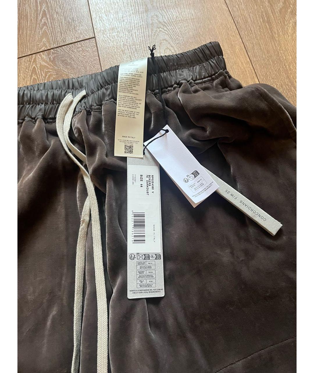 RICK OWENS Коричневые вискозные шорты, фото 6
