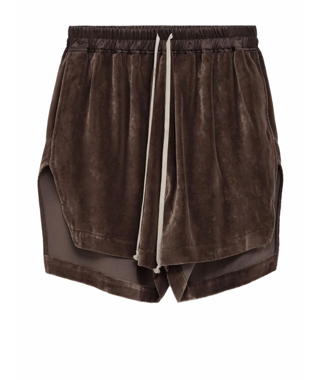 RICK OWENS Коричневые вискозные шорты, фото 1