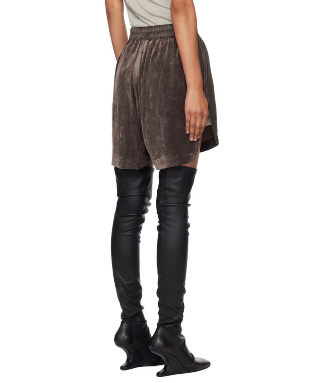 RICK OWENS Коричневые вискозные шорты, фото 4