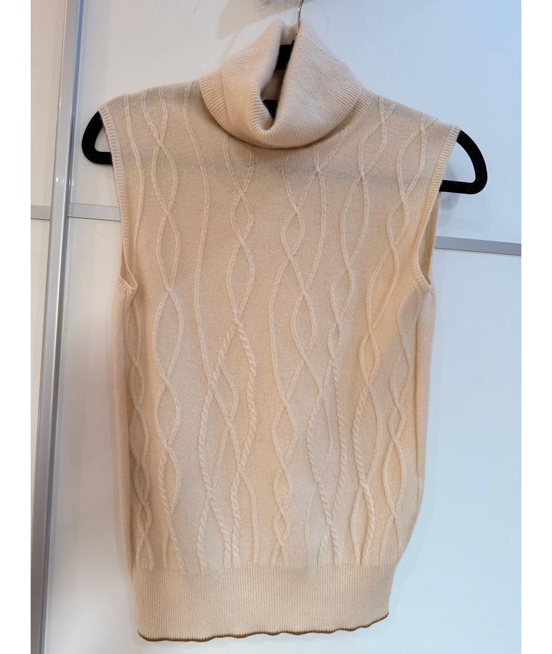LORO PIANA Бежевый кашемировый джемпер / свитер, фото 5