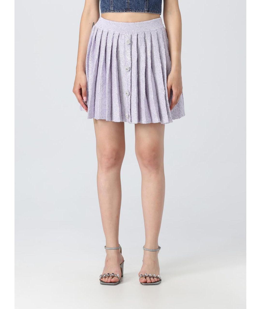 SELF-PORTRAIT Фиолетовая юбка мини, фото 4