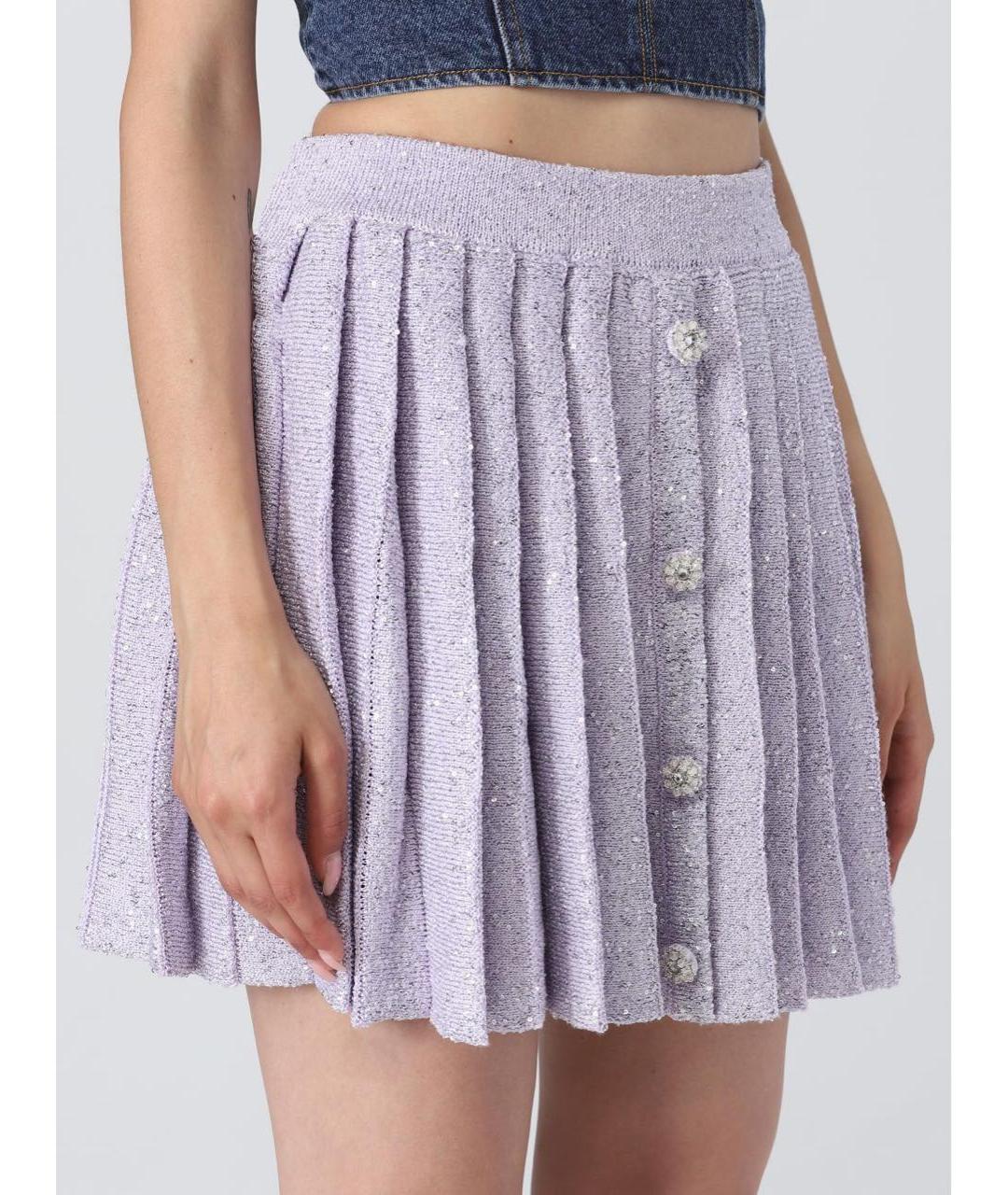 SELF-PORTRAIT Фиолетовая юбка мини, фото 3