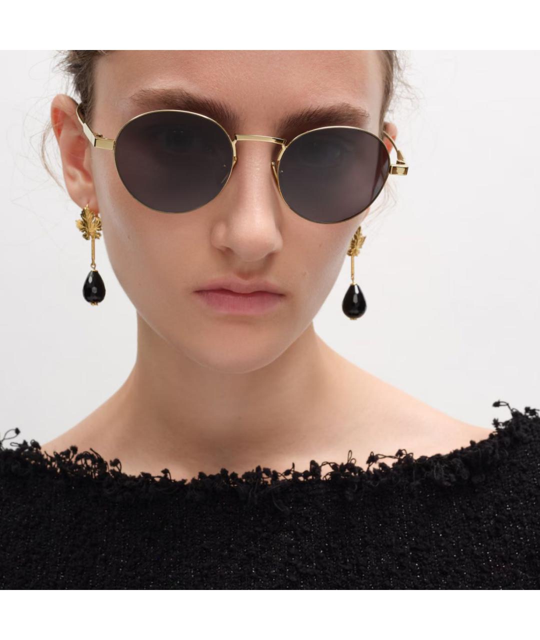 CELINE Золотые солнцезащитные очки, фото 3