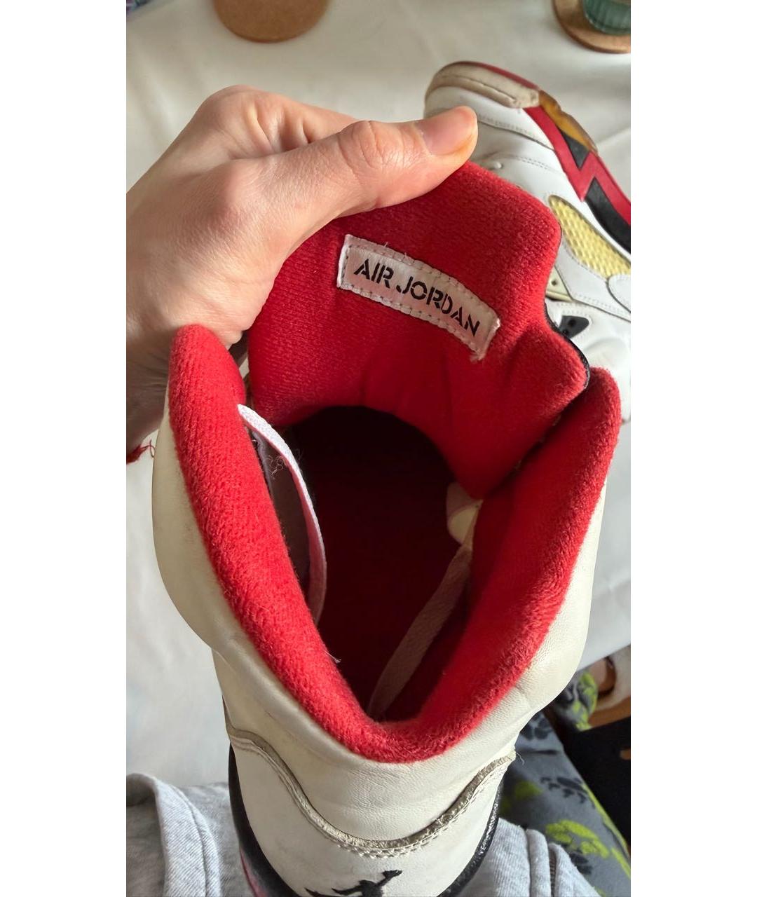 JORDAN Белые кожаные высокие кроссовки / кеды, фото 4