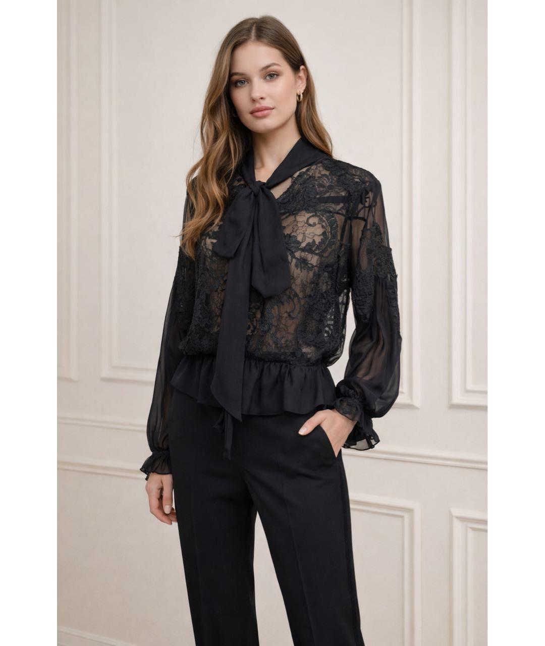 GIVENCHY Черная шелковая блузы, фото 7