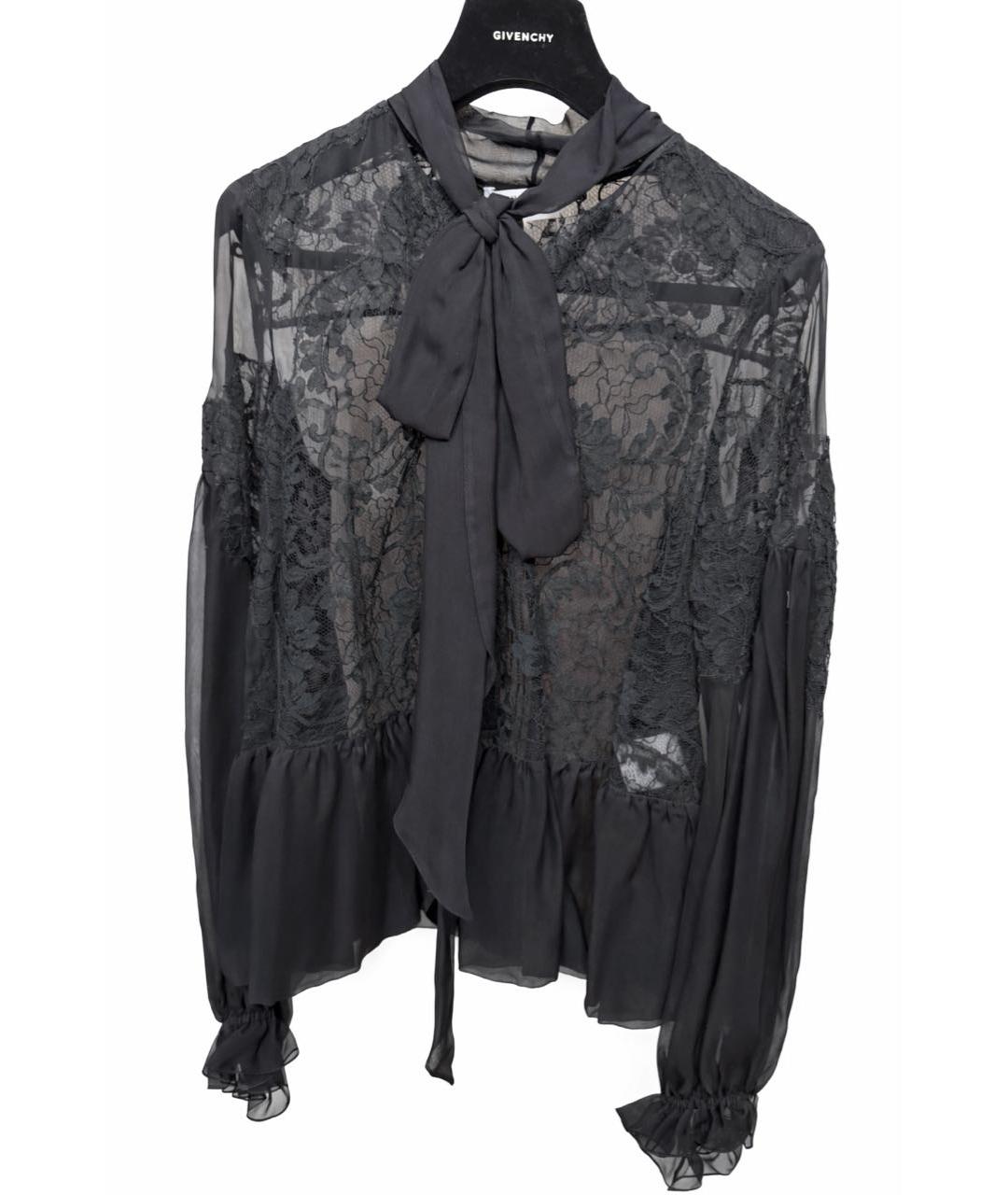 GIVENCHY Черная шелковая блузы, фото 8