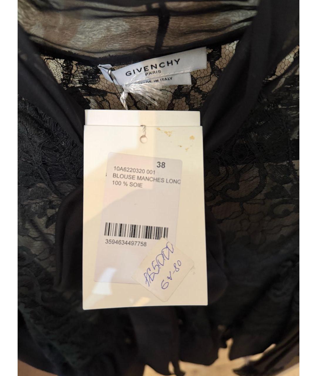 GIVENCHY Черная шелковая блузы, фото 5