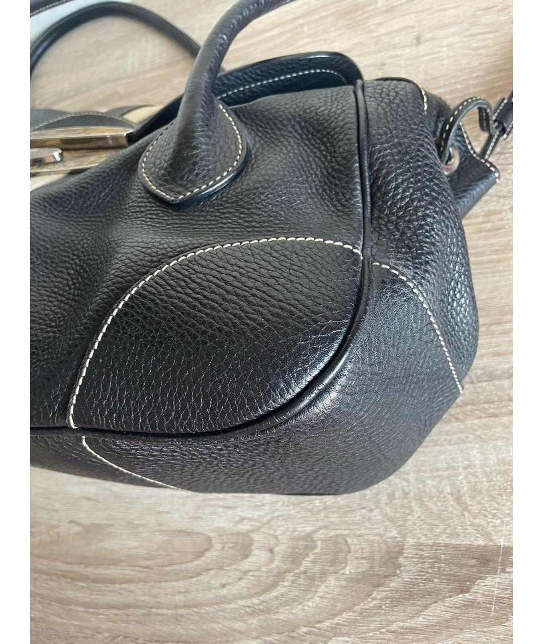 PRADA Черная кожаная сумка через плечо, фото 4