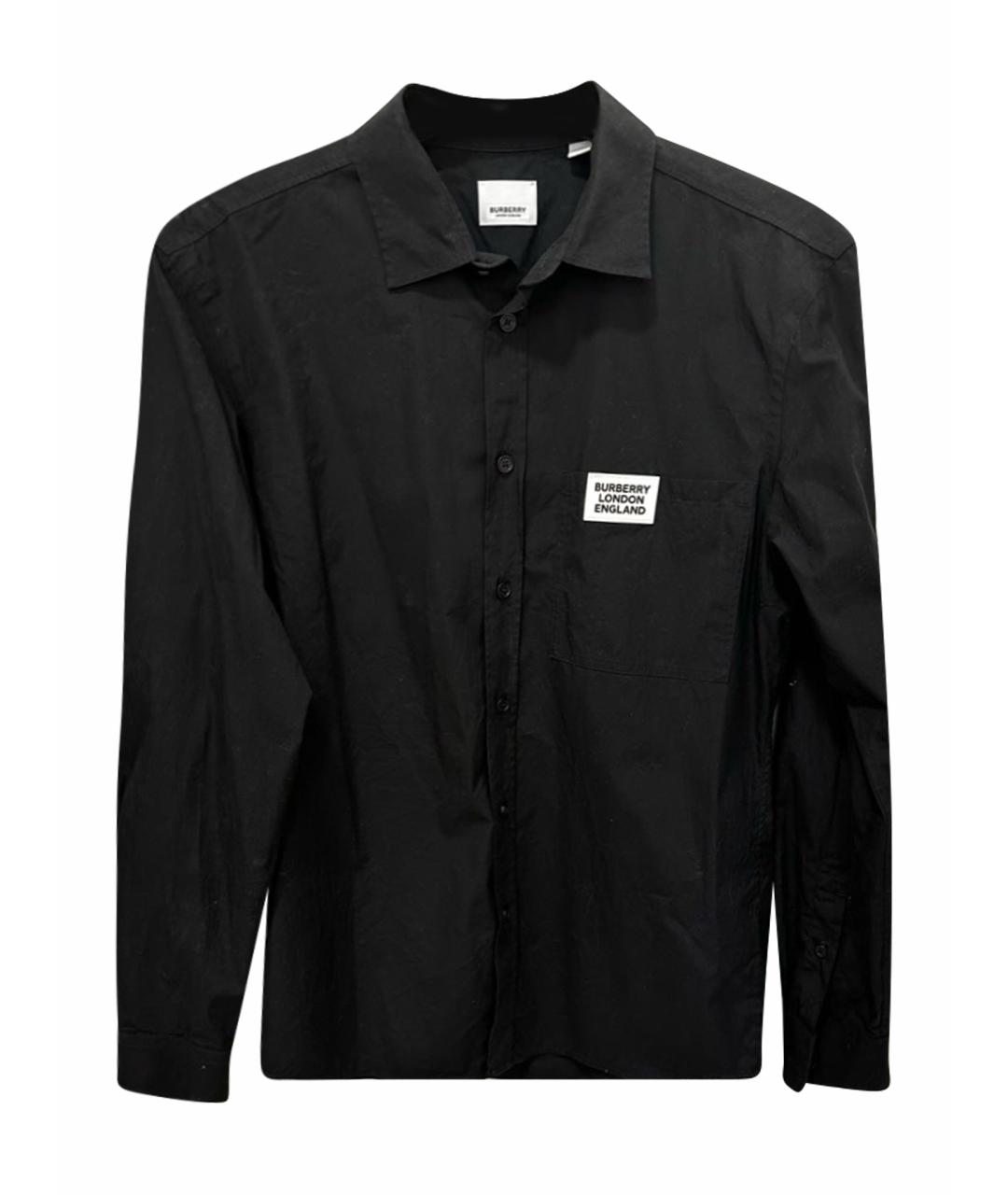 BURBERRY Черная хлопковая кэжуал рубашка, фото 1