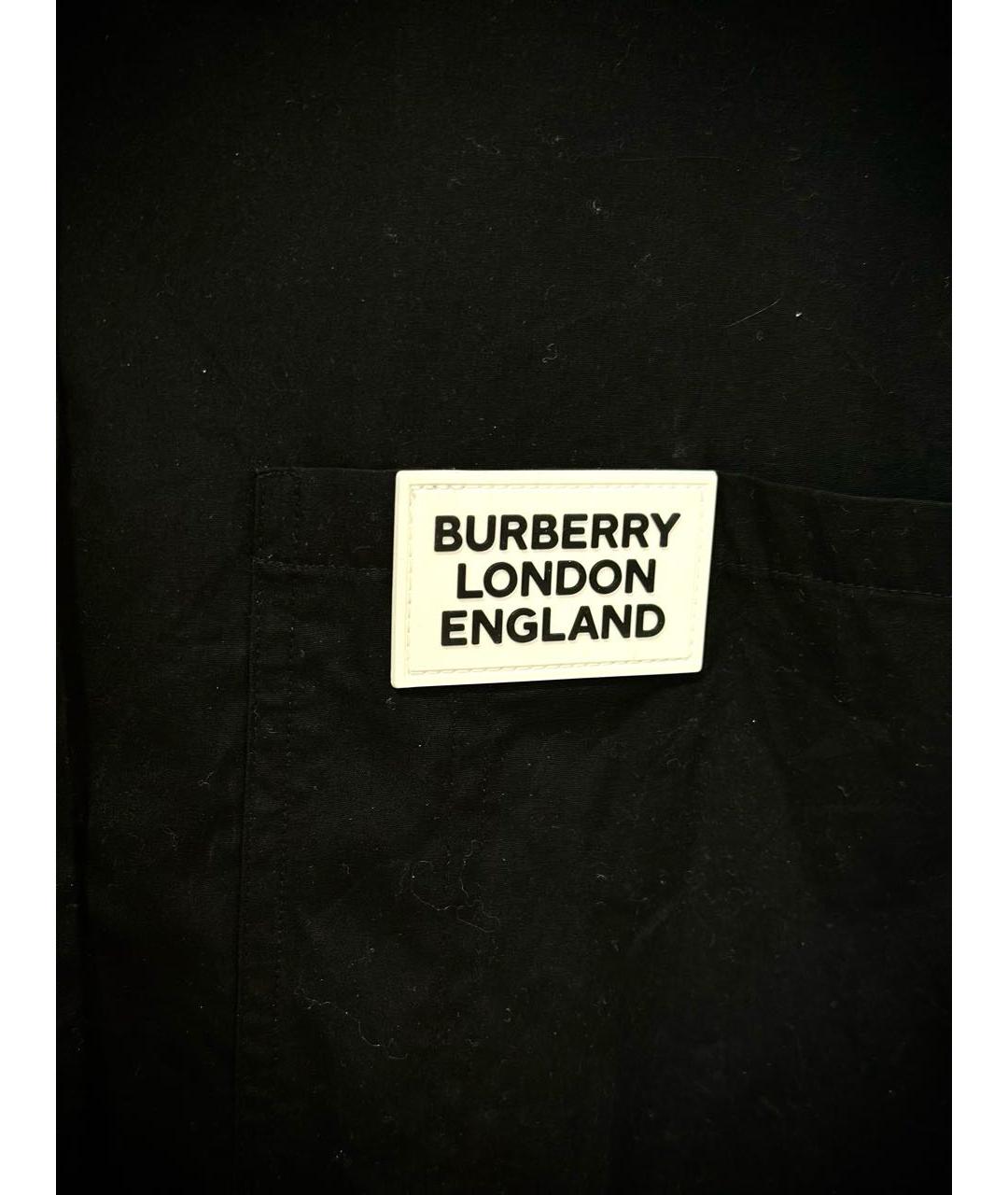 BURBERRY Черная хлопковая кэжуал рубашка, фото 6