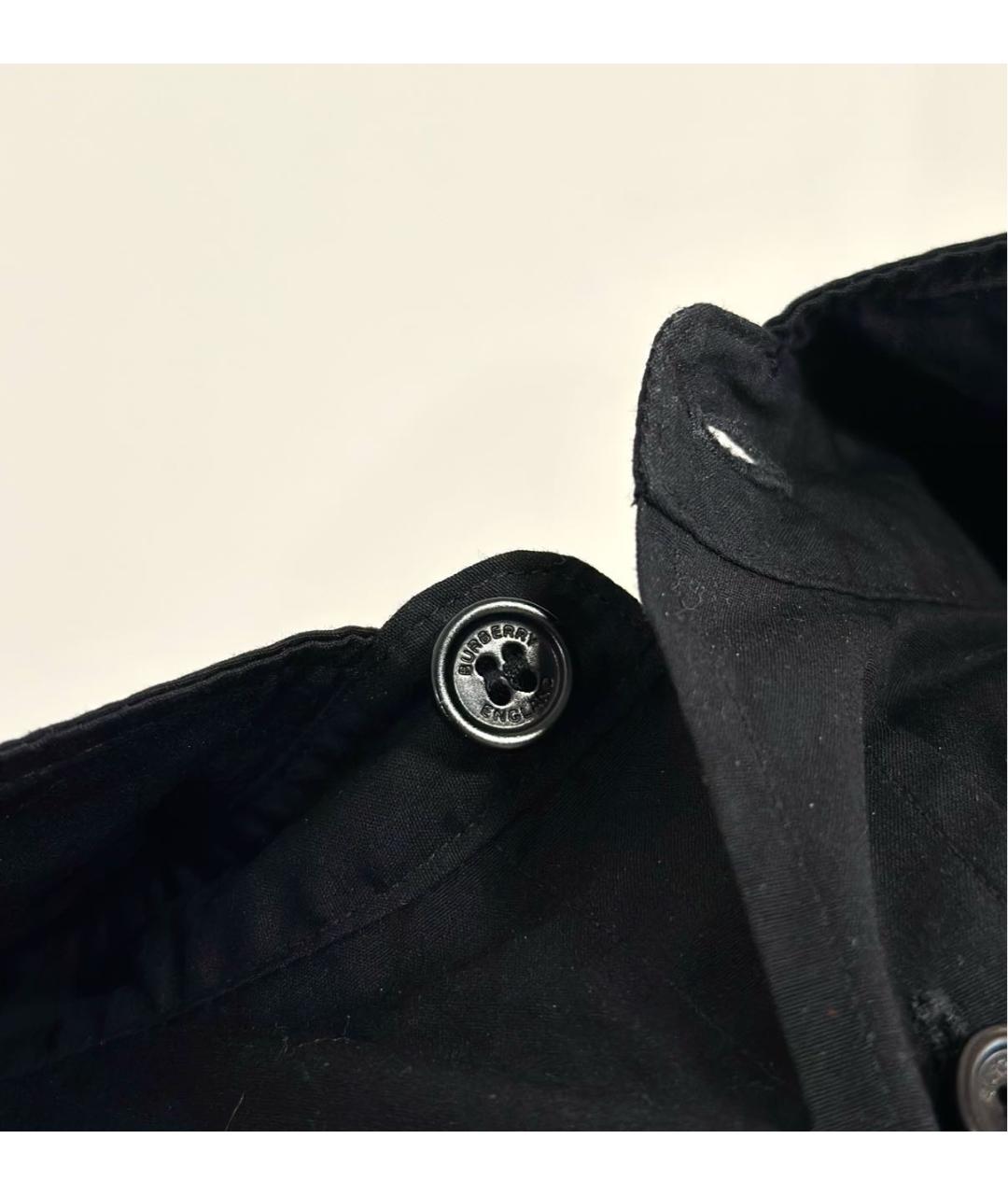 BURBERRY Черная хлопковая кэжуал рубашка, фото 4