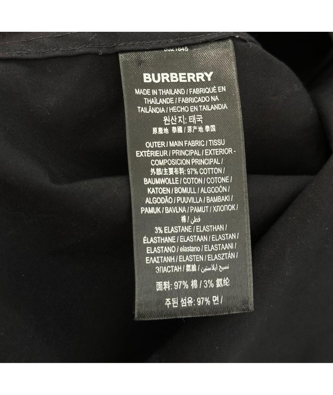 BURBERRY Черная хлопковая кэжуал рубашка, фото 5