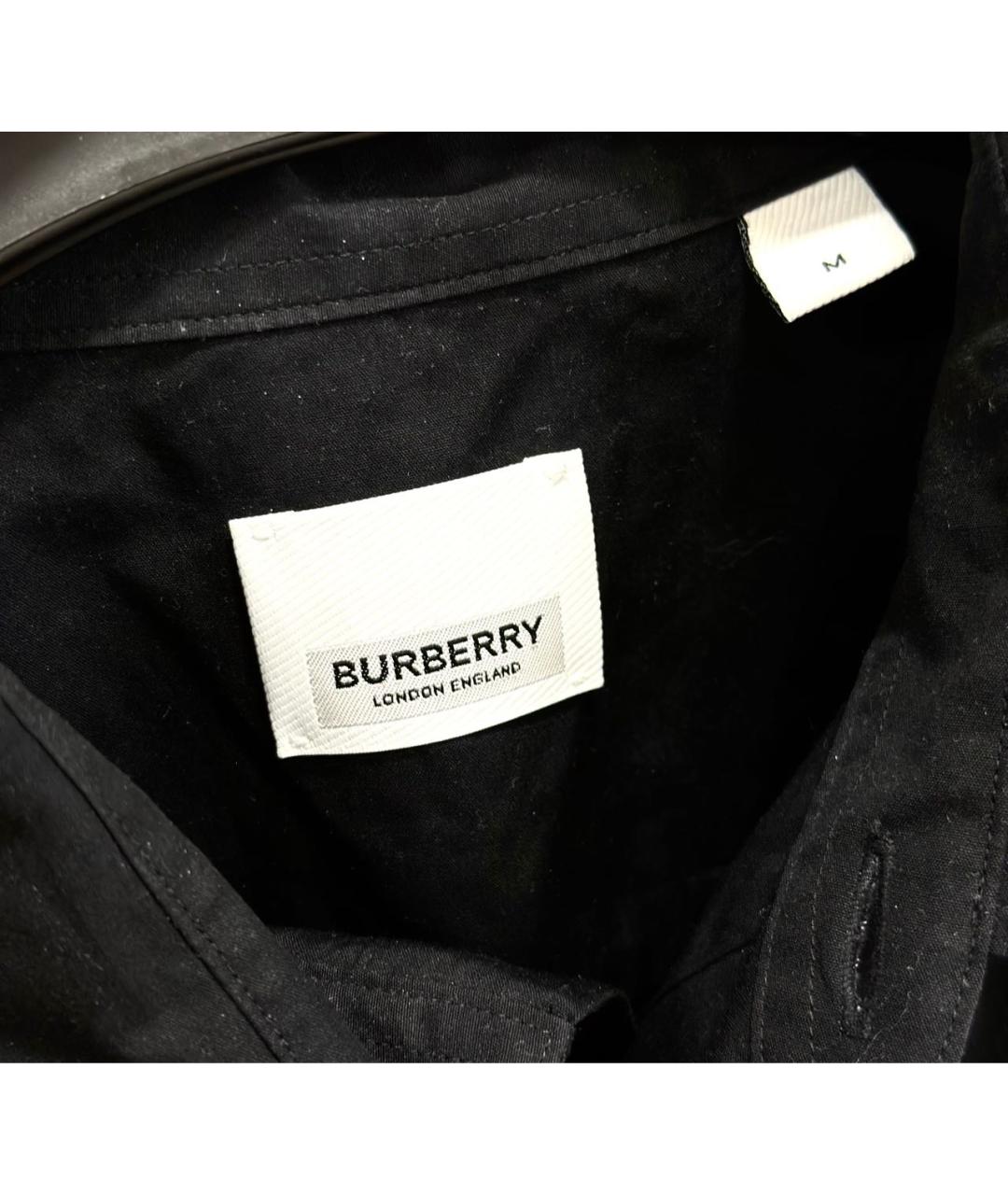 BURBERRY Черная хлопковая кэжуал рубашка, фото 3