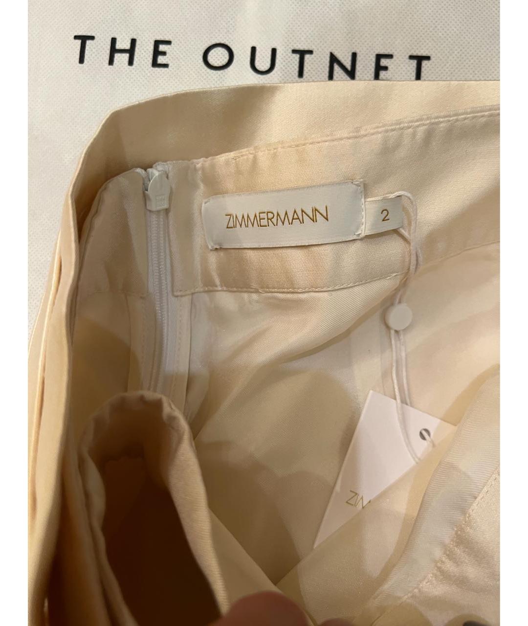 ZIMMERMANN Бежевые шелковые капри, фото 8
