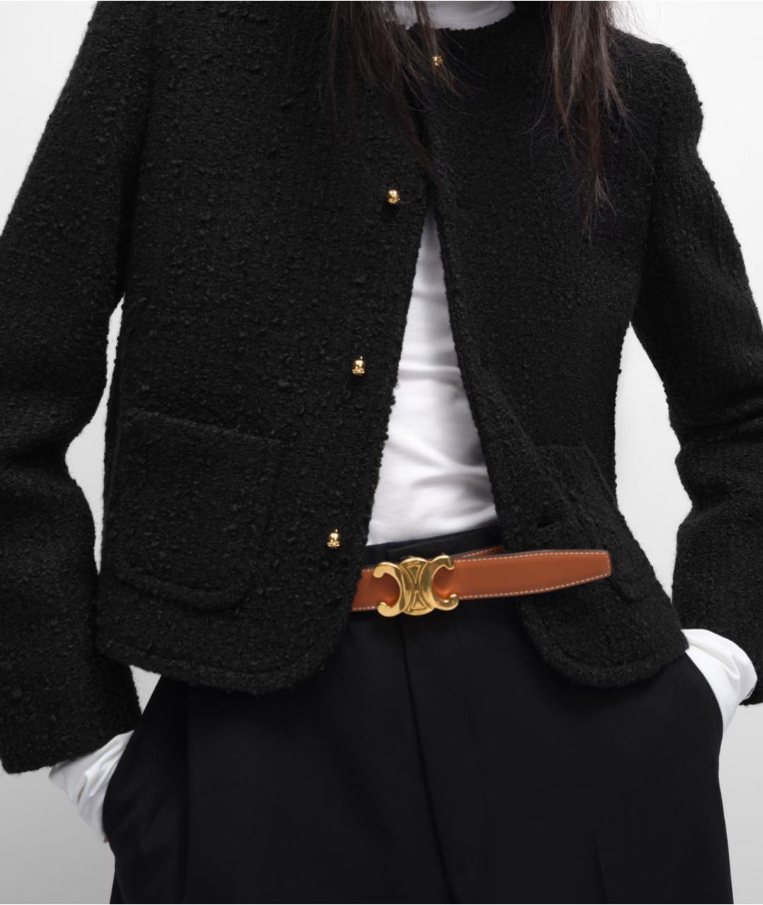 CELINE Черный кожаный ремень, фото 2