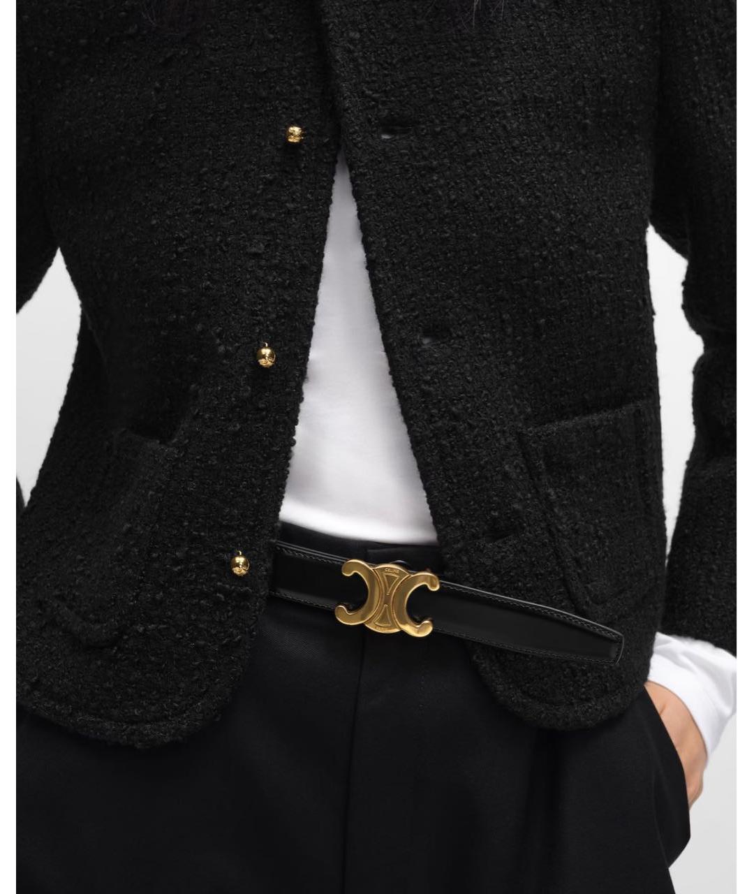 CELINE Черный кожаный ремень, фото 3