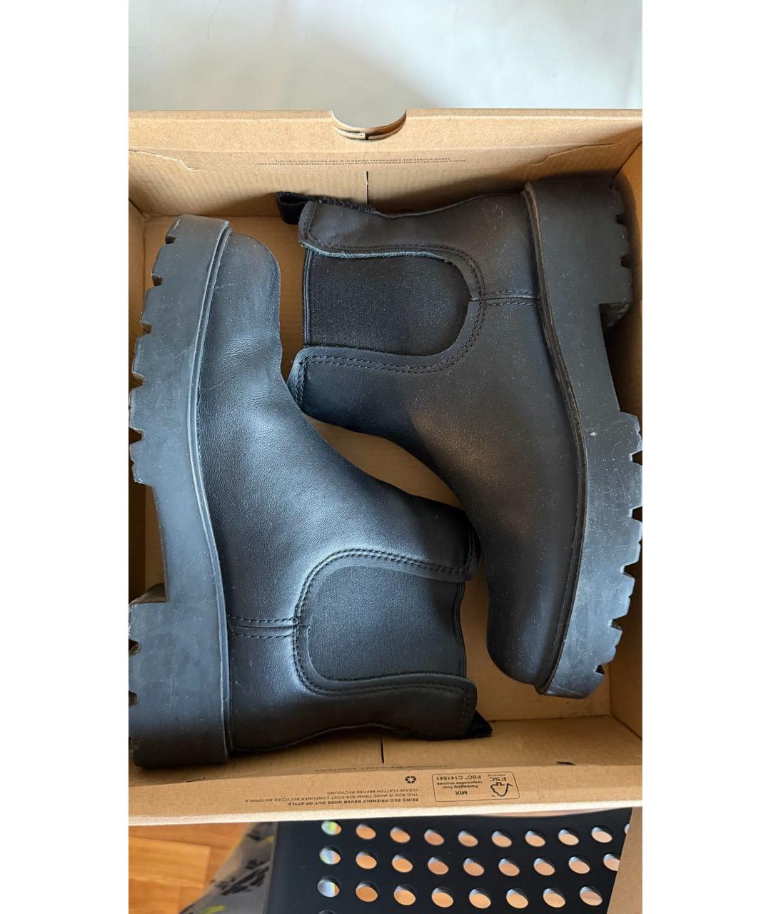 UGG AUSTRALIA Черные кожаные полусапоги, фото 2