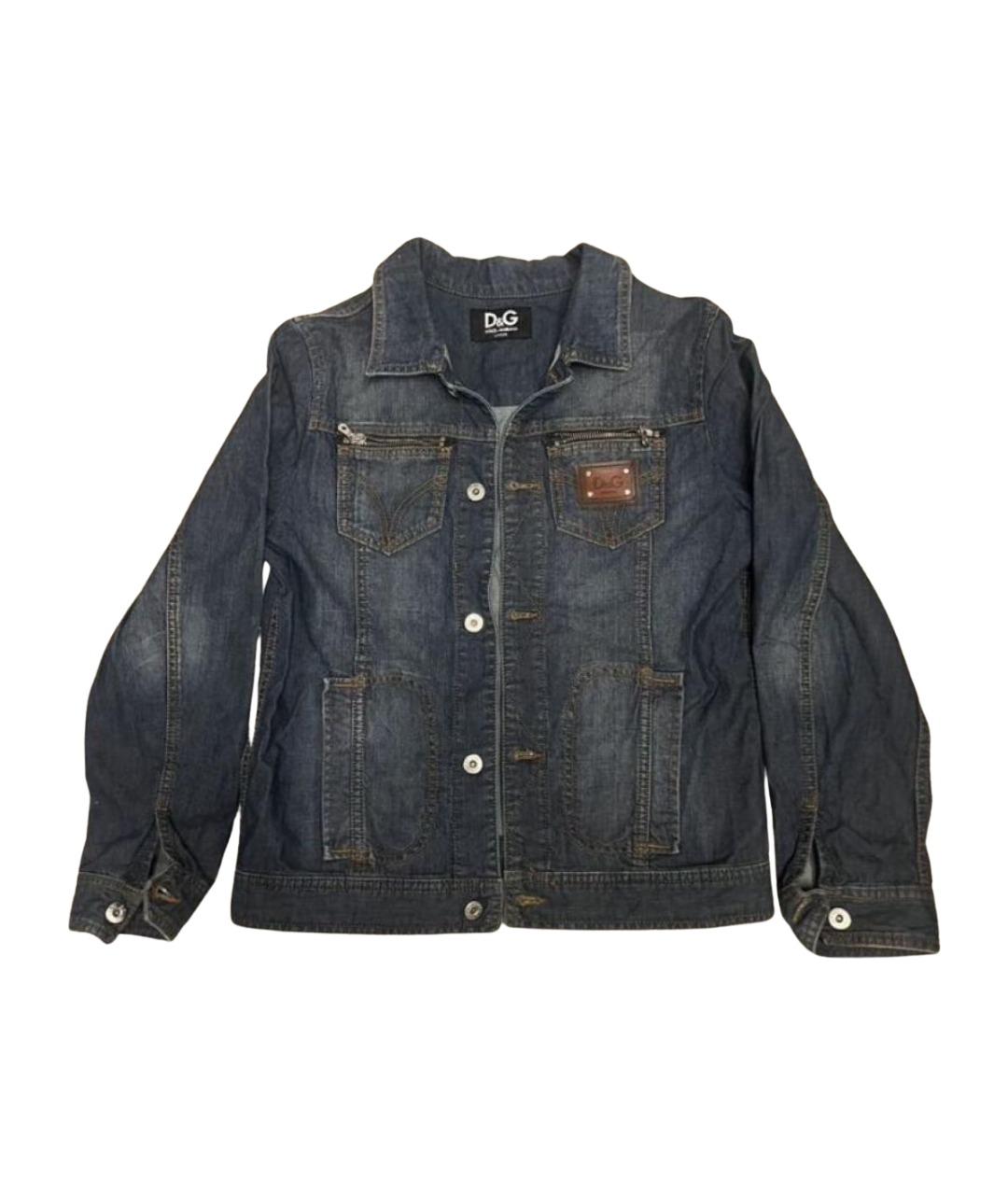DOLCE&GABBANA Темно-синяя деним куртка, фото 1