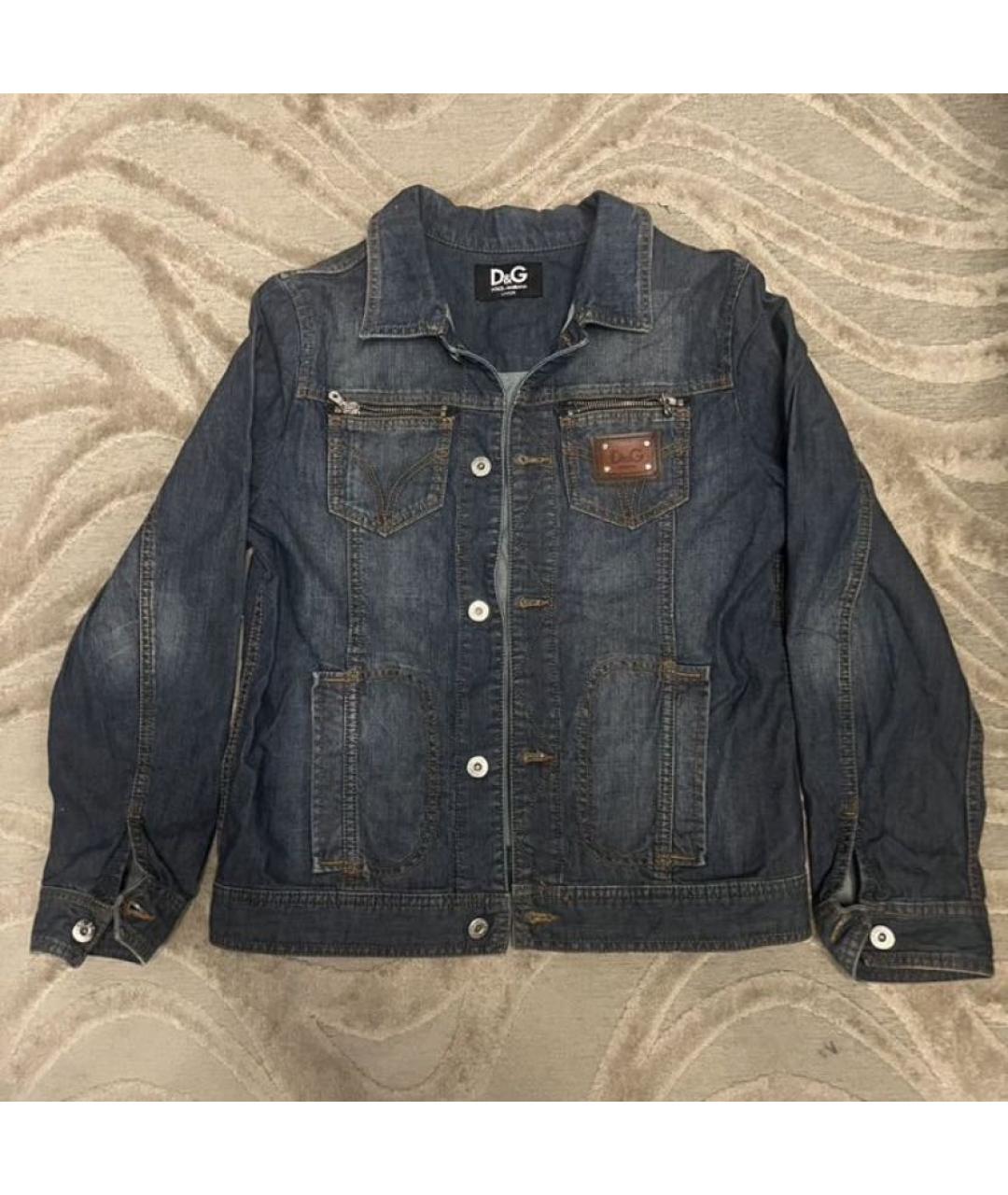 DOLCE&GABBANA Темно-синяя деним куртка, фото 8