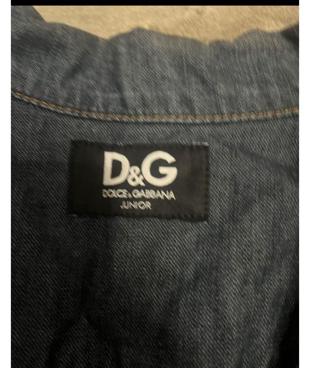 DOLCE&GABBANA Темно-синяя деним куртка, фото 4