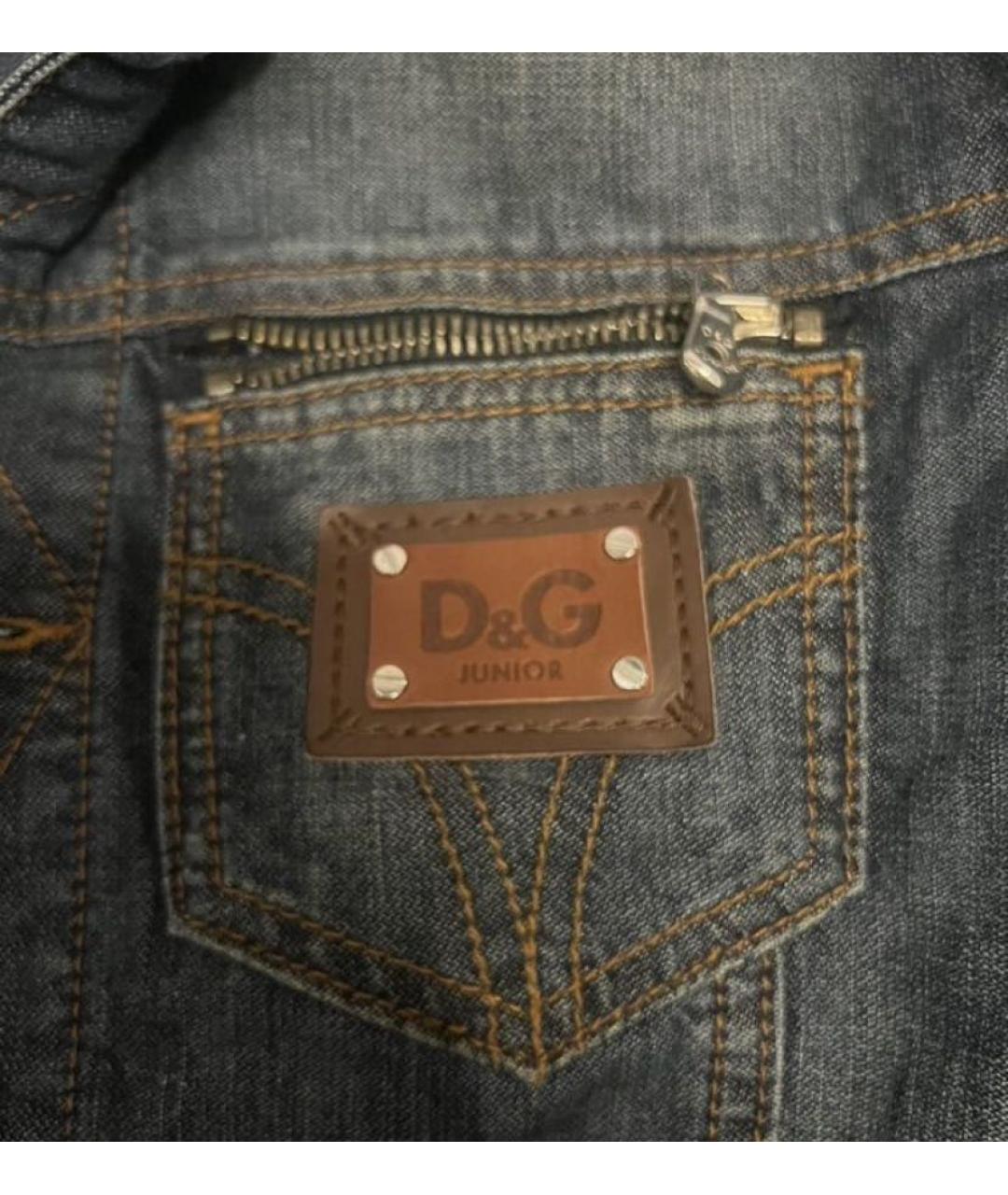 DOLCE&GABBANA Темно-синяя деним куртка, фото 3