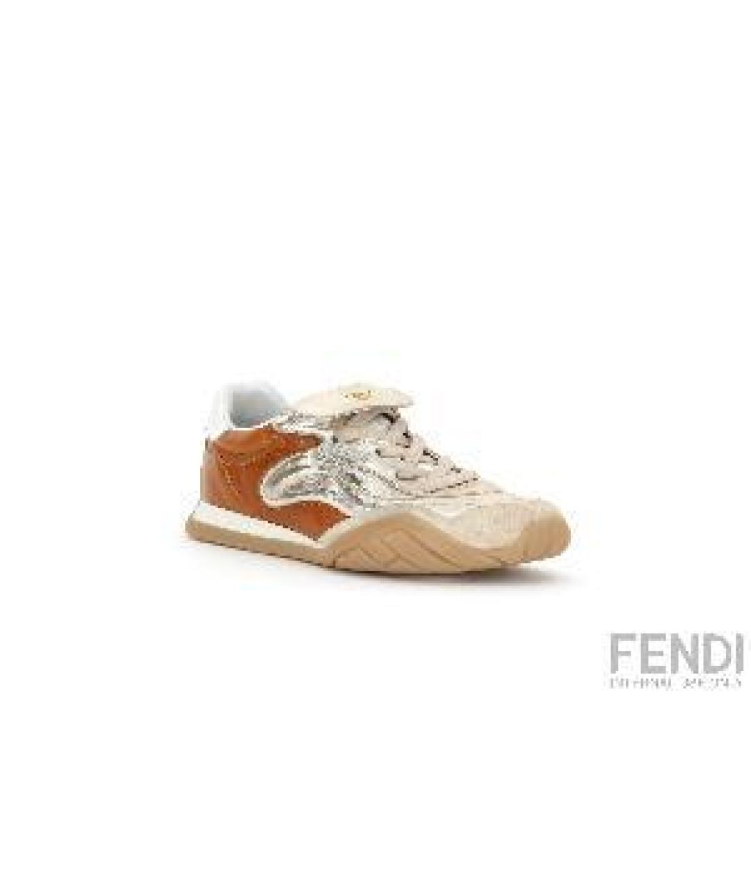 FENDI Мульти кожаные кроссовки, фото 4