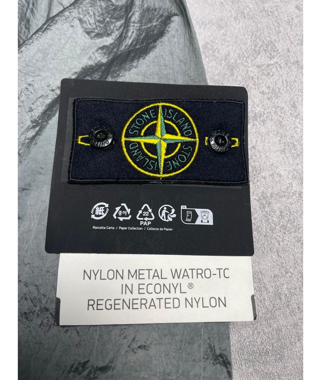 STONE ISLAND Серебряная полиамидовая куртка, фото 6