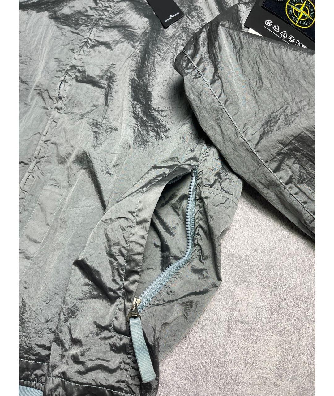 STONE ISLAND Серебряная полиамидовая куртка, фото 7
