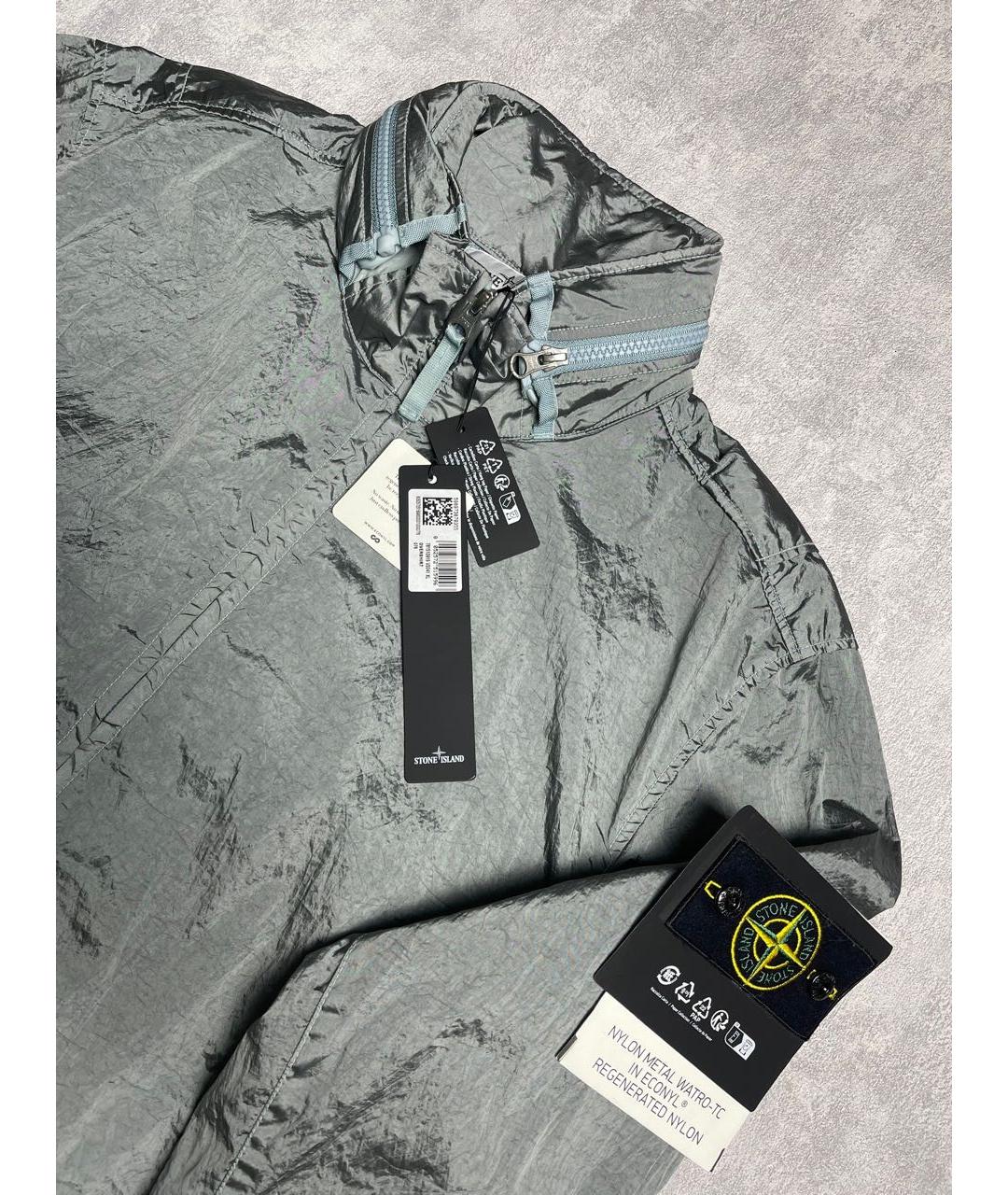 STONE ISLAND Серебряная полиамидовая куртка, фото 5