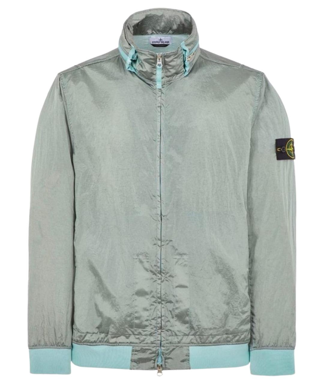 STONE ISLAND Серебряная полиамидовая куртка, фото 1