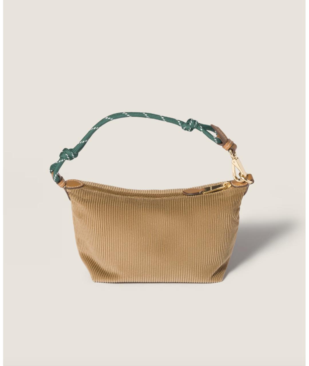 MIU MIU Хаки тканевая сумка через плечо, фото 3