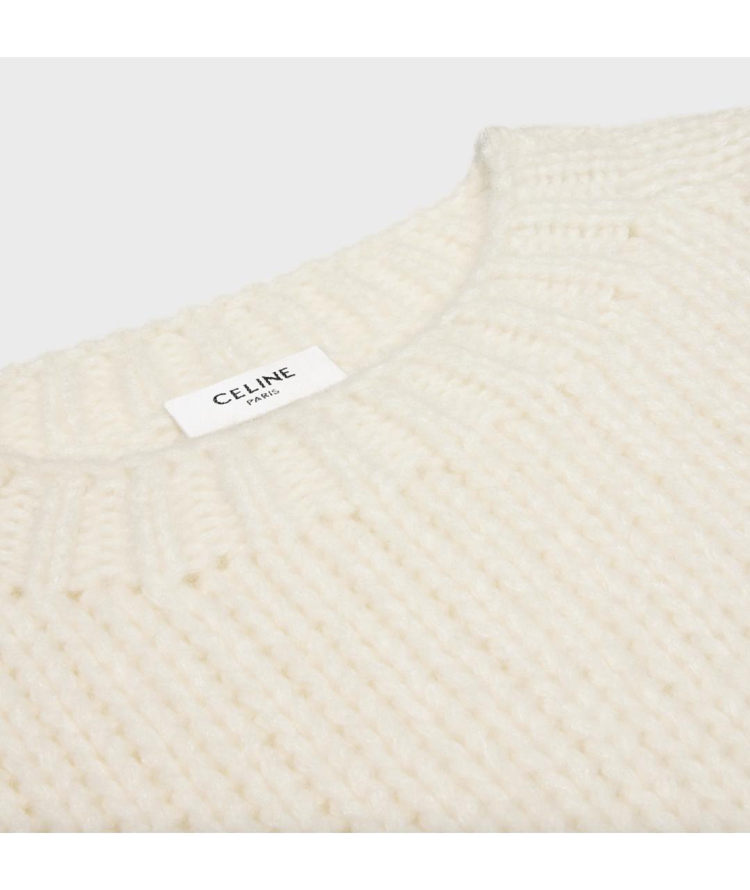 CELINE Белый кашемировый джемпер / свитер, фото 3