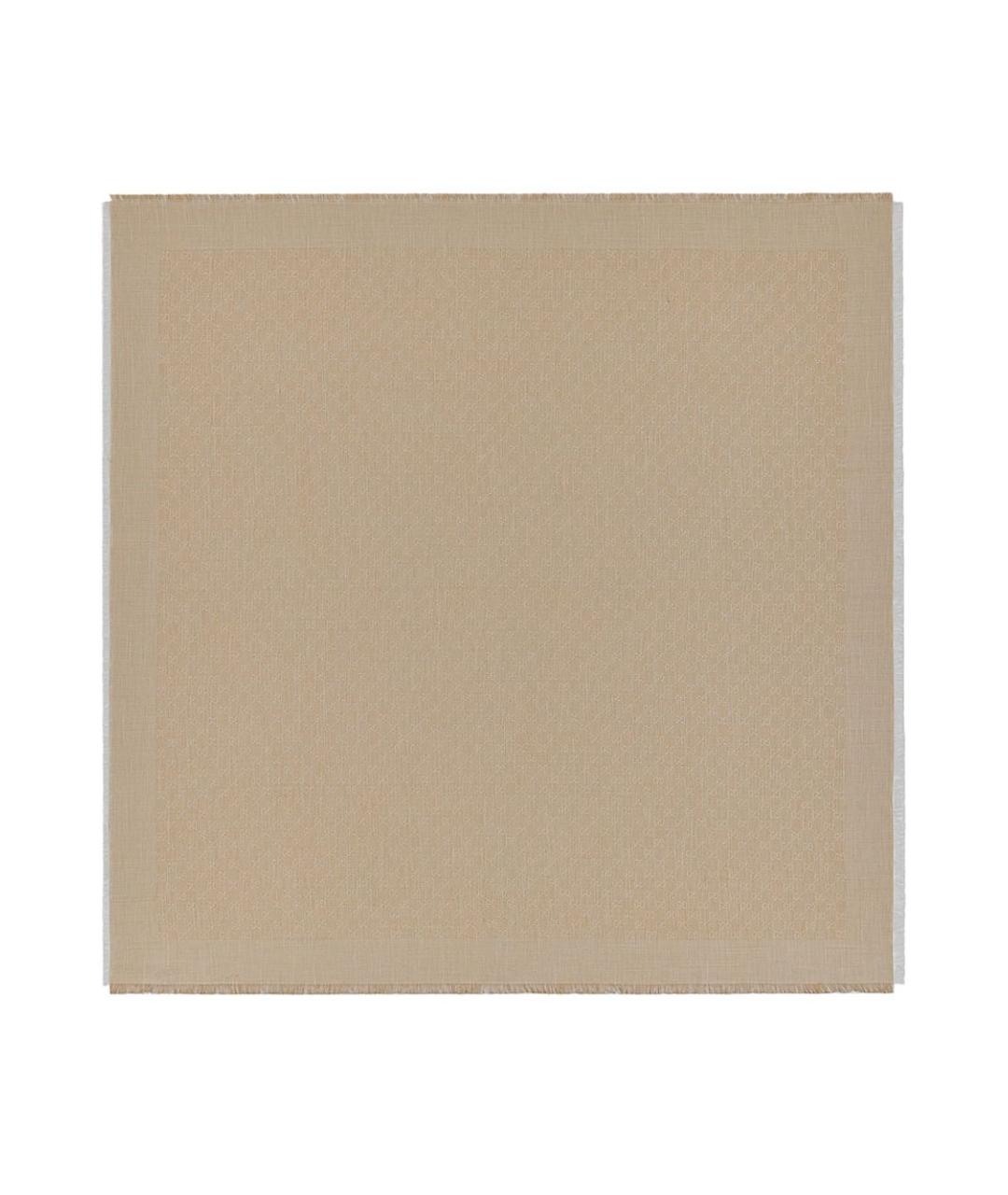 GUCCI Бежевый шерстяной шарф, фото 1