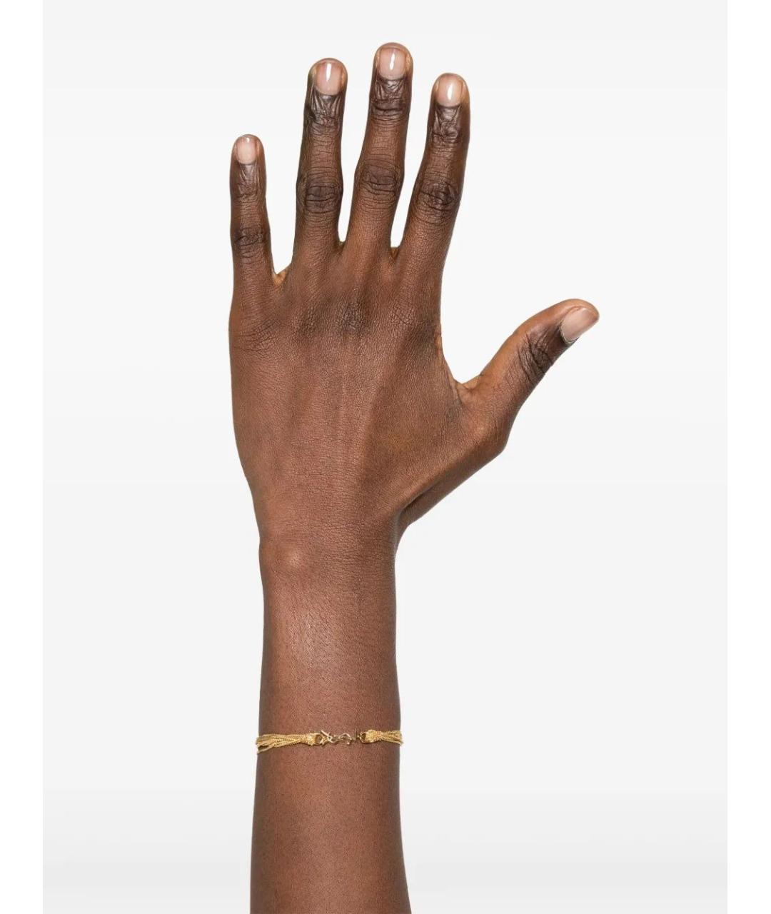 SAINT LAURENT Золотой металлический браслет, фото 2