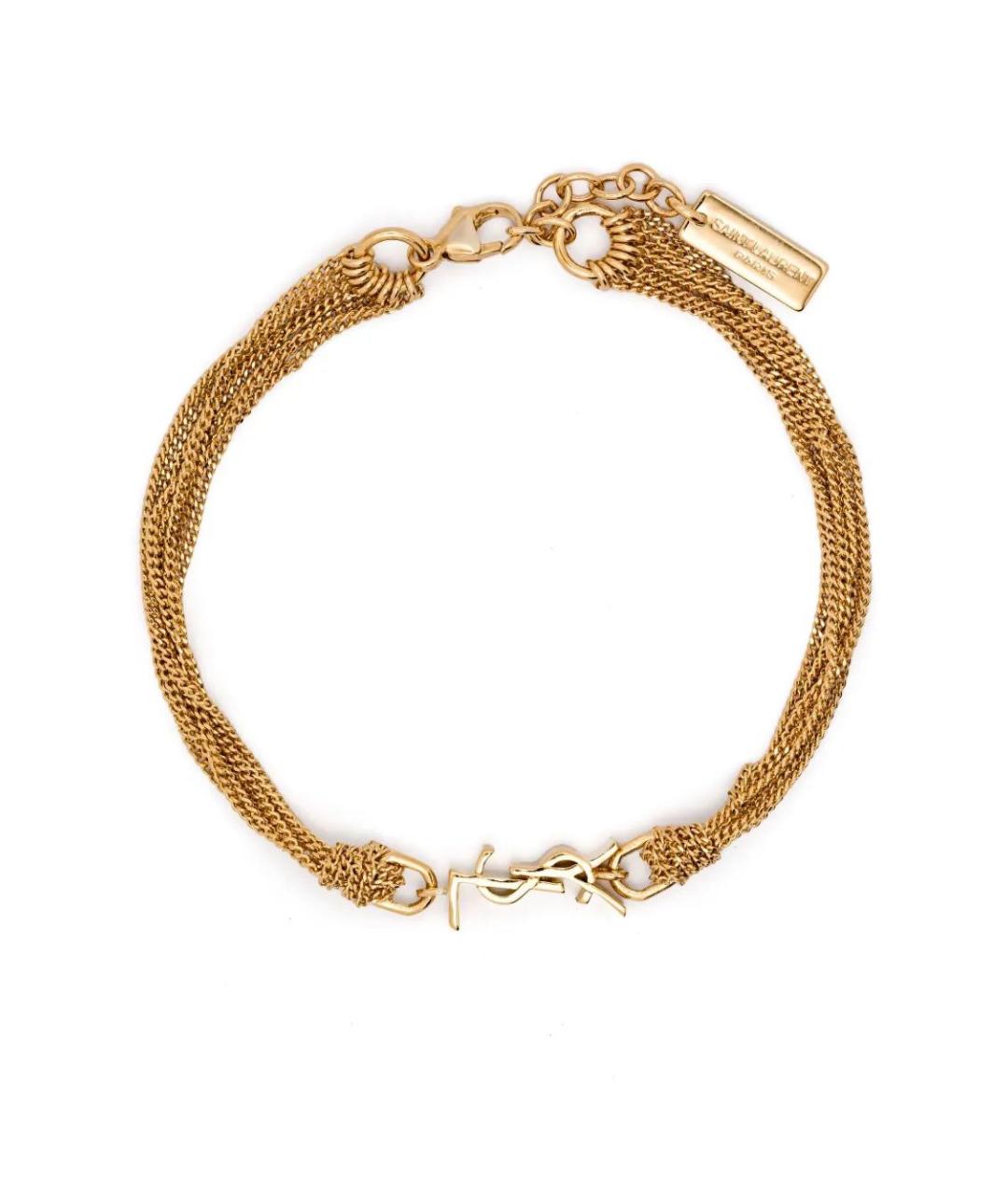 SAINT LAURENT Золотой металлический браслет, фото 1