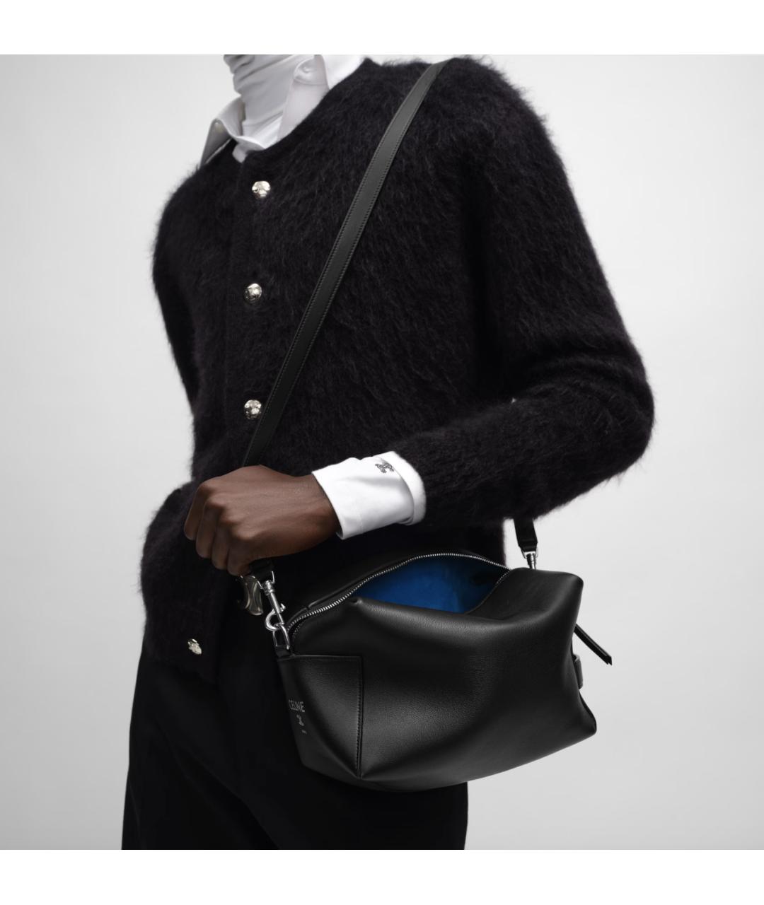 CELINE Черная кожаная сумка на плечо, фото 3