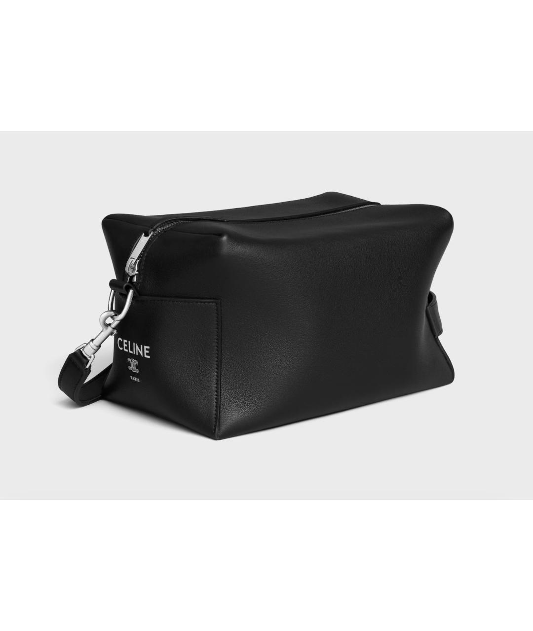 CELINE Черная кожаная сумка на плечо, фото 4