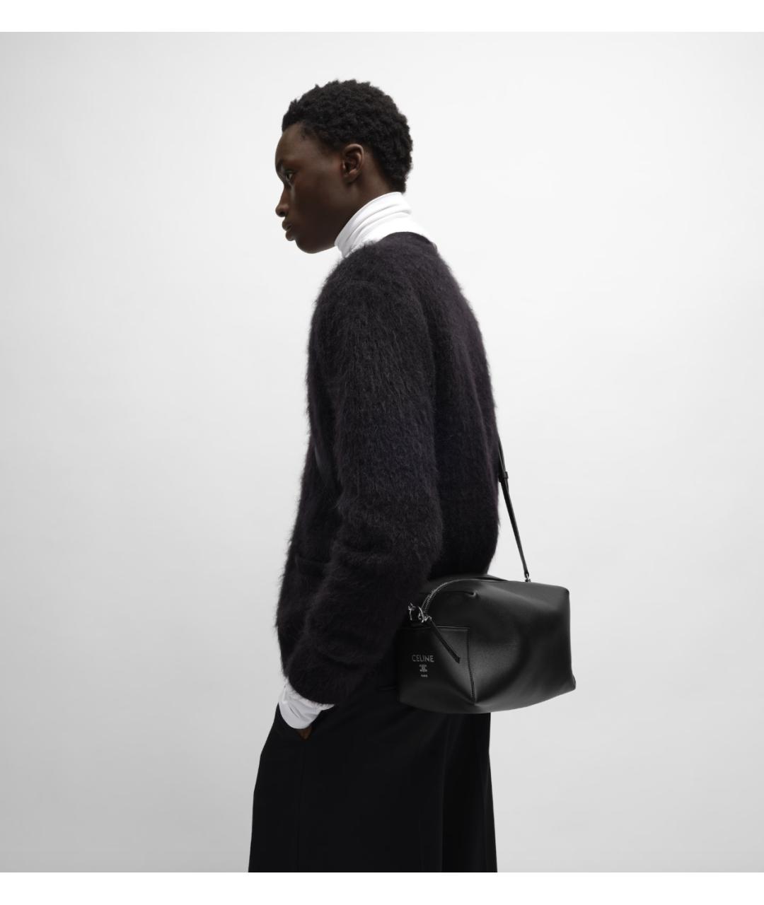 CELINE Черная кожаная сумка на плечо, фото 2