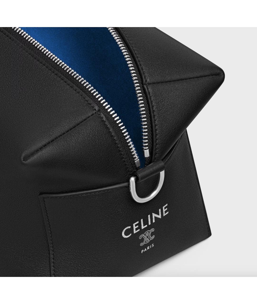 CELINE Черная кожаная сумка на плечо, фото 7