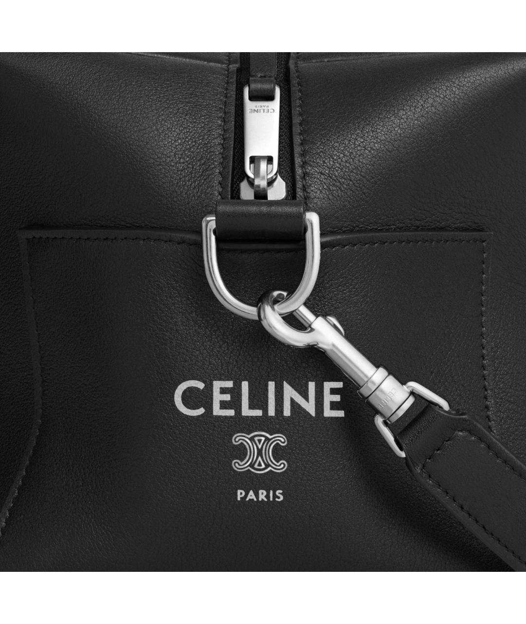 CELINE Черная кожаная сумка на плечо, фото 6