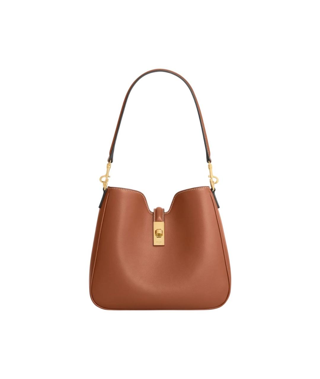 CELINE Коричневая кожаная сумка через плечо, фото 1