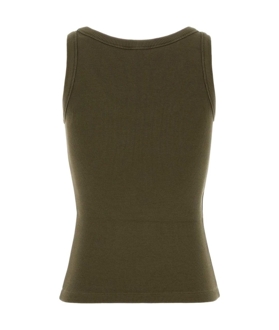 MIU MIU Хаки хлопковая майка, фото 2