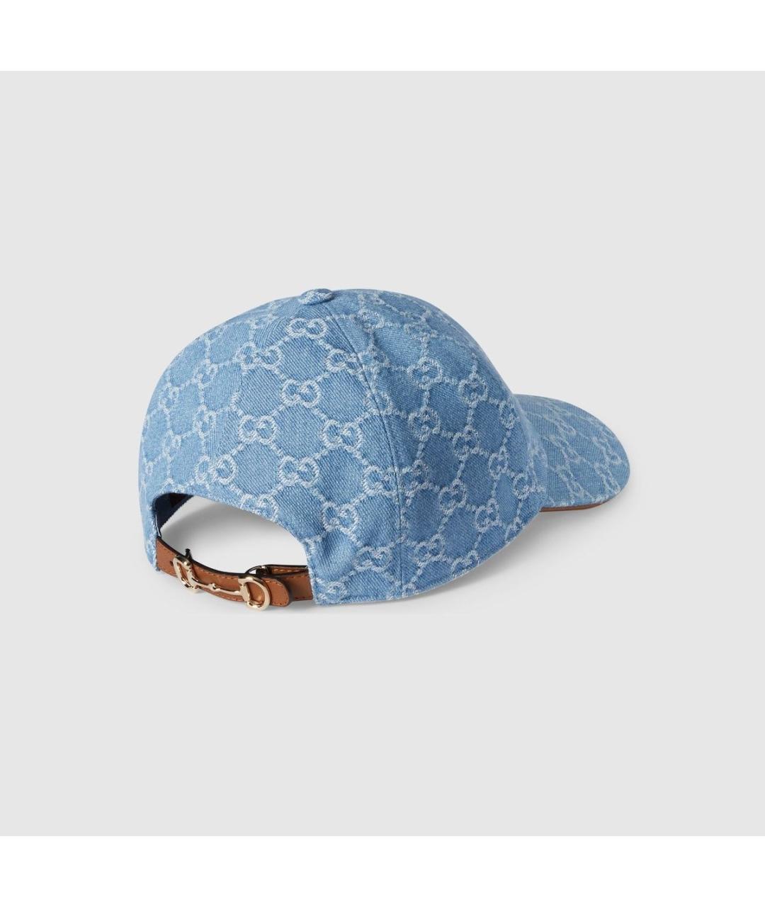 GUCCI Голубая хлопковая кепка, фото 3