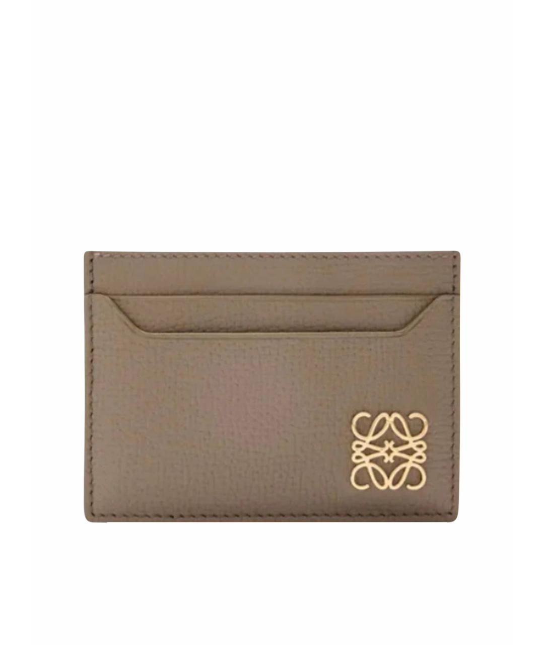 LOEWE Бежевый кожаный кардхолдер, фото 1